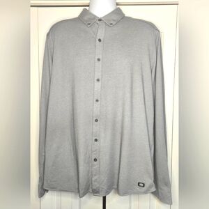 OGIO Stretch Performance Long Sleeve Button Down Dress Shirt Size XL Gray